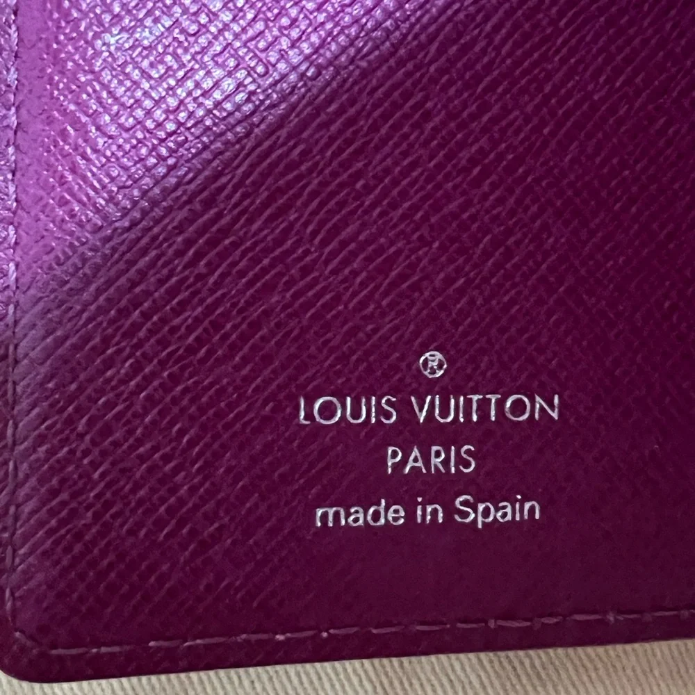 Louis Vuitton Raspberry Fuchsia Leather Epi Agenda PM Cover Notebook Planner EUC